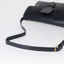 LOEWE Shoulder Bag Leather Navy Gold Auth BA9578-7