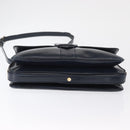 LOEWE Shoulder Bag Leather Navy Gold Auth BA9578-5