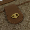 CELINE Macadam Canvas Shoulder Bag Beige Auth BA958-17