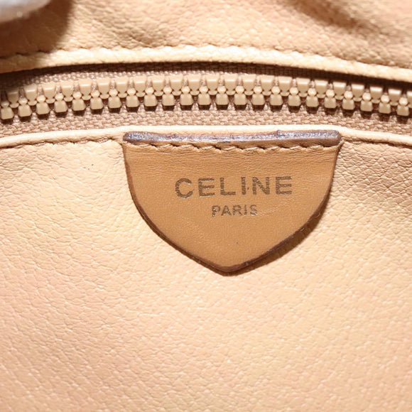 CELINE Macadam Canvas Shoulder Bag Beige Auth BA958