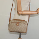 CELINE Macadam Canvas Shoulder Bag Beige Auth BA958-25