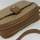 CELINE Macadam Canvas Shoulder Bag Beige Auth BA958-6