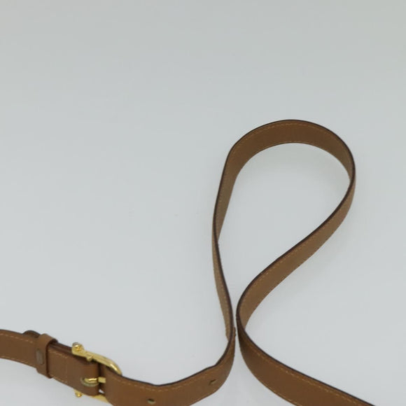 CELINE Macadam Canvas Shoulder Bag Beige Auth BA958