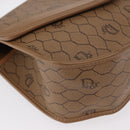 Christian Dior Honeycomb Canvas Hand Bag PVC Leather 2way Beige Gold Auth BA9582-10