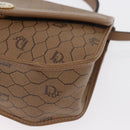 Christian Dior Honeycomb Canvas Hand Bag PVC Leather 2way Beige Gold Auth BA9582-15