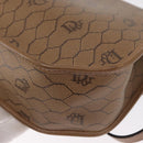 Christian Dior Honeycomb Canvas Hand Bag PVC Leather 2way Beige Gold Auth BA9582-17
