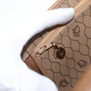 Christian Dior Honeycomb Canvas Hand Bag PVC Leather 2way Beige Gold Auth BA9582-23
