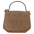 Christian Dior Honeycomb Canvas Hand Bag PVC Leather 2way Beige Gold Auth BA9582-2