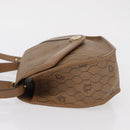 Christian Dior Honeycomb Canvas Hand Bag PVC Leather 2way Beige Gold Auth BA9582-4
