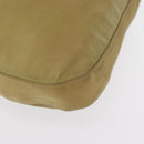 Christian Dior Maris Pearl Shoulder Bag Nylon Beige Silver Auth BA9583-10