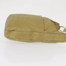 Christian Dior Maris Pearl Shoulder Bag Nylon Beige Silver Auth BA9583-4