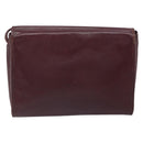 Christian Dior Shoulder Bag Leather Bordeaux Gold Auth BA9586-2