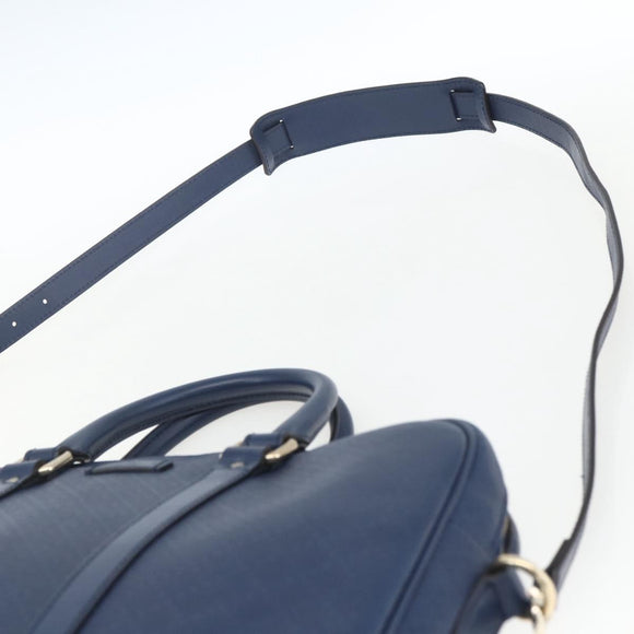 GUCCI Hand Bag PVC 2way Navy Gold 344357 Auth BA9587