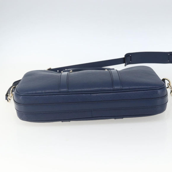 GUCCI Hand Bag PVC 2way Navy Gold 344357 Auth BA9587