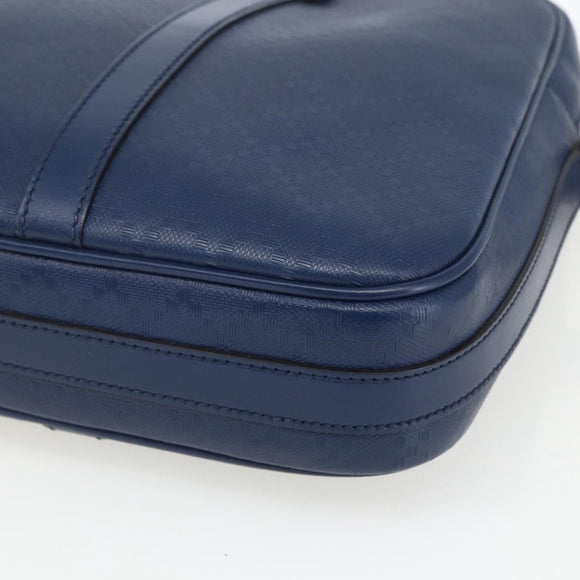 GUCCI Hand Bag PVC 2way Navy Gold 344357 Auth BA9587