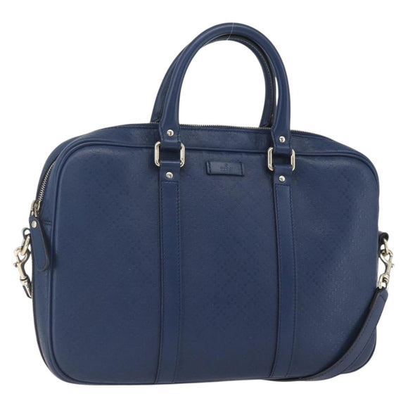 GUCCI Hand Bag PVC 2way Navy Gold 344357 Auth BA9587