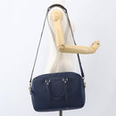 GUCCI Hand Bag PVC 2way Navy Gold 344357 Auth BA9587-24