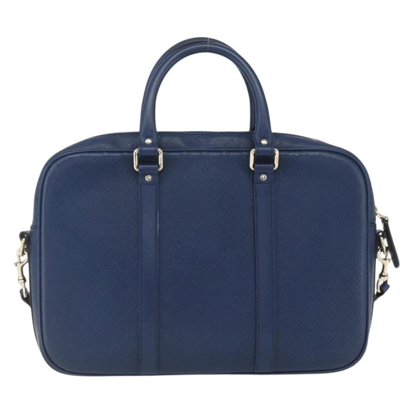 GUCCI Hand Bag PVC 2way Navy Gold 344357 Auth BA9587