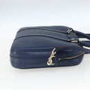 GUCCI Hand Bag PVC 2way Navy Gold 344357 Auth BA9587-4