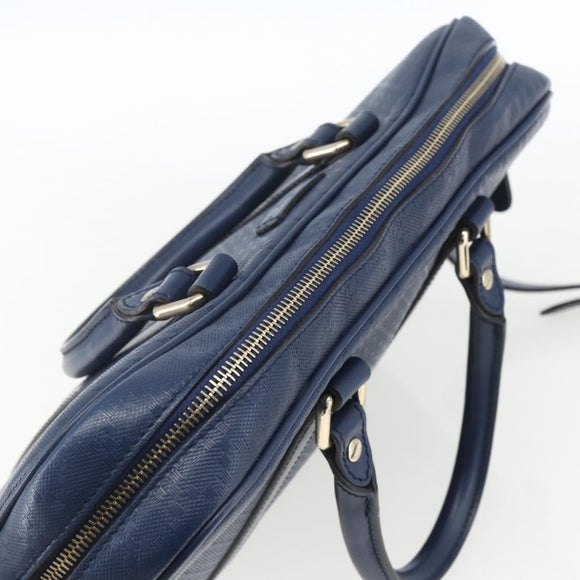 GUCCI Hand Bag PVC 2way Navy Gold 344357 Auth BA9587