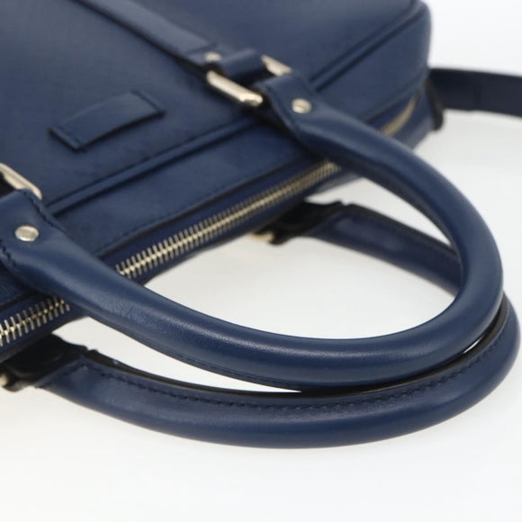 GUCCI Hand Bag PVC 2way Navy Gold 344357 Auth BA9587