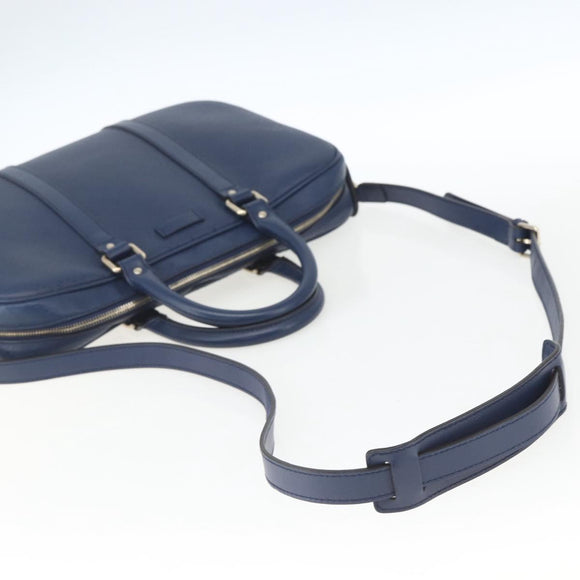 GUCCI Hand Bag PVC 2way Navy Gold 344357 Auth BA9587