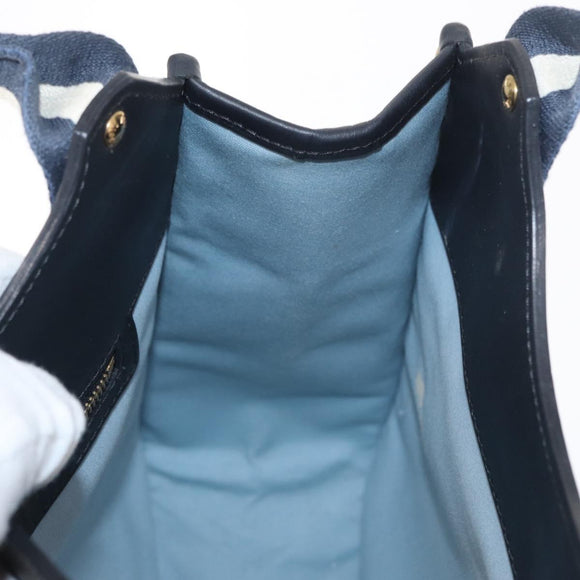 LOUIS VUITTON Monogram Mini Sac Catline Tote Bag Navy M92325 LV Auth BA9588