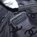 CHANEL Wild Stitch Hand Bag Leather Black Gold CC Auth BA9589-19