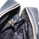 CHANEL Wild Stitch Hand Bag Leather Black Gold CC Auth BA9589-24