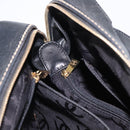 CHANEL Wild Stitch Hand Bag Leather Black Gold CC Auth BA9589-27