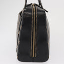 CHANEL Wild Stitch Hand Bag Leather Black Gold CC Auth BA9589-4