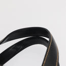 CHANEL Wild Stitch Hand Bag Leather Black Gold CC Auth BA9589-14