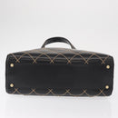 CHANEL Wild Stitch Hand Bag Leather Black Gold CC Auth BA9589-5