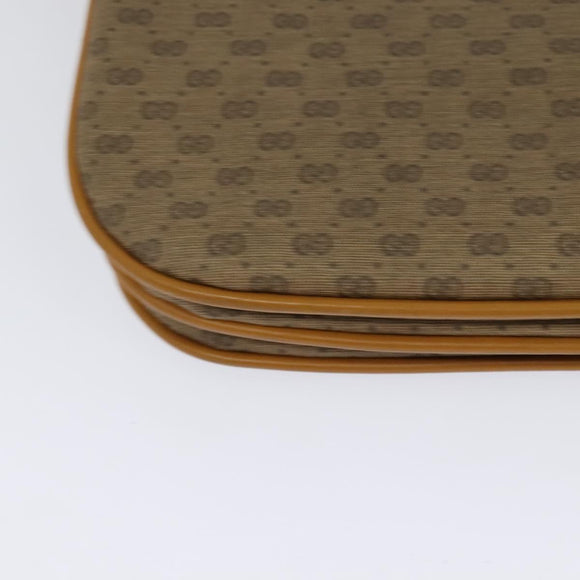 GUCCI Micro GG Supreme Shoulder Bag PVC Brown Gold Auth BA959