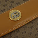 GUCCI Micro GG Supreme Shoulder Bag PVC Brown Gold Auth BA959-14
