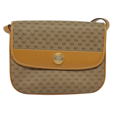 GUCCI Micro GG Supreme Shoulder Bag PVC Brown Gold Auth BA959 - 0