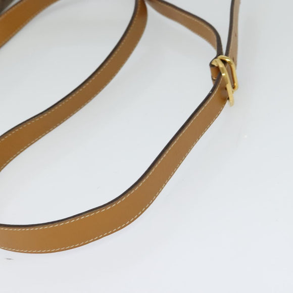 GUCCI Micro GG Supreme Shoulder Bag PVC Brown Gold Auth BA959