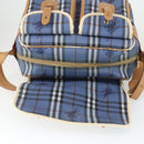 Burberrys Nova Check Shoulder Bag PVC Blue Gold Auth BA9593-16