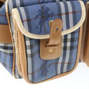 Burberrys Nova Check Shoulder Bag PVC Blue Gold Auth BA9593-24