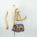 Burberrys Nova Check Shoulder Bag PVC Blue Gold Auth BA9593-26