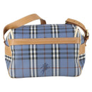 Burberrys Nova Check Shoulder Bag PVC Blue Gold Auth BA9593-3