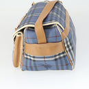 Burberrys Nova Check Shoulder Bag PVC Blue Gold Auth BA9593-4