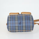 Burberrys Nova Check Shoulder Bag PVC Blue Gold Auth BA9593-9