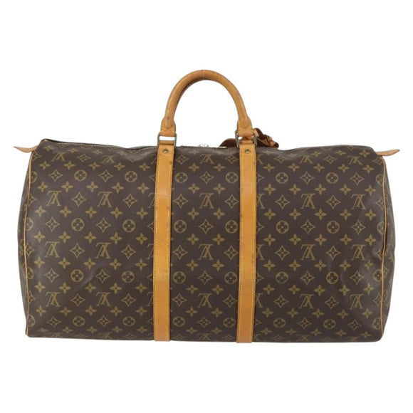 LOUIS VUITTON Monogram Keepall 55 Boston Bag M41424 LV Auth BA9594