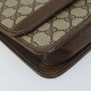 GUCCI GG Supreme Web Sherry Line Shoulder Bag PVC Beige Gold Auth BA9596-14