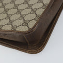 GUCCI GG Supreme Web Sherry Line Shoulder Bag PVC Beige Gold Auth BA9596-16
