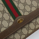 GUCCI GG Supreme Web Sherry Line Shoulder Bag PVC Beige Gold Auth BA9596-17