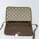 GUCCI GG Supreme Web Sherry Line Shoulder Bag PVC Beige Gold Auth BA9596-10