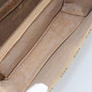 GUCCI GG Supreme Web Sherry Line Shoulder Bag PVC Beige Gold Auth BA9596-11