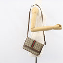GUCCI GG Supreme Web Sherry Line Shoulder Bag PVC Beige Gold Auth BA9596-22